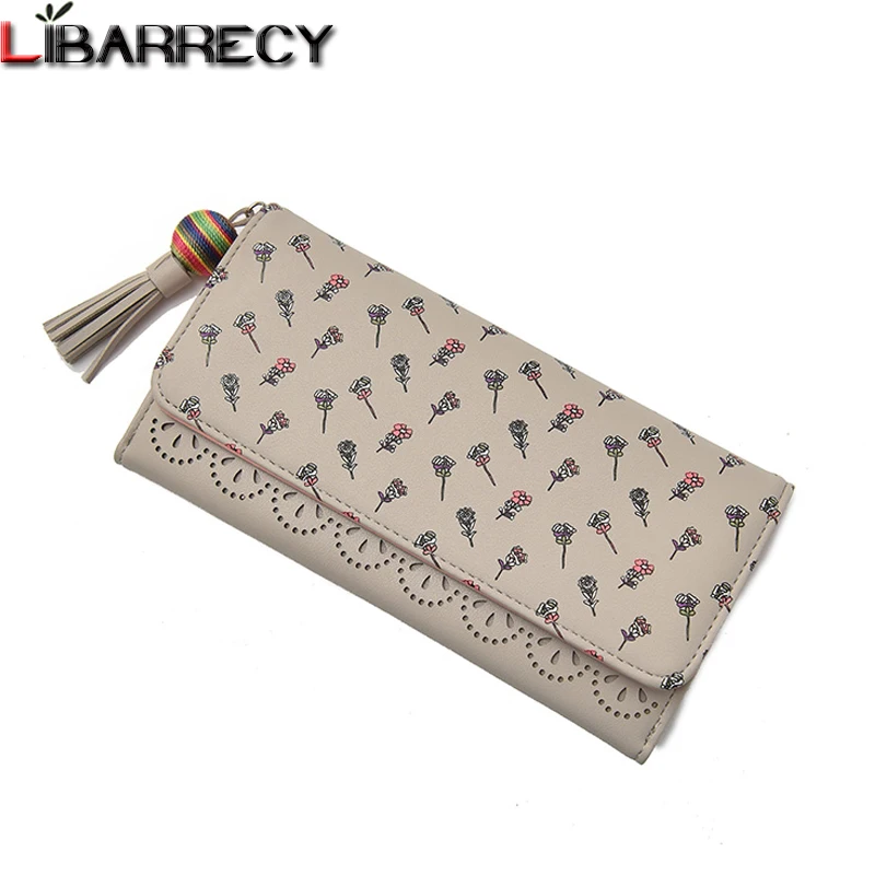 

Cute Coin Pocket Women Purse Brand Hollow Out Leather Zipper Wallet Women Business Card Holder Long Purse Money Clutch Female