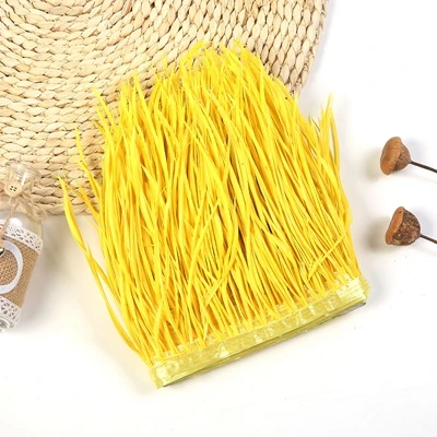 yellow Цена 10 метров Королевский синий Гусь Биот перо разрезанная бахрома 15-20 см гуси паров Обрезка утка ремесло перо полосы для ювелирных изделий - Цвет: yellow