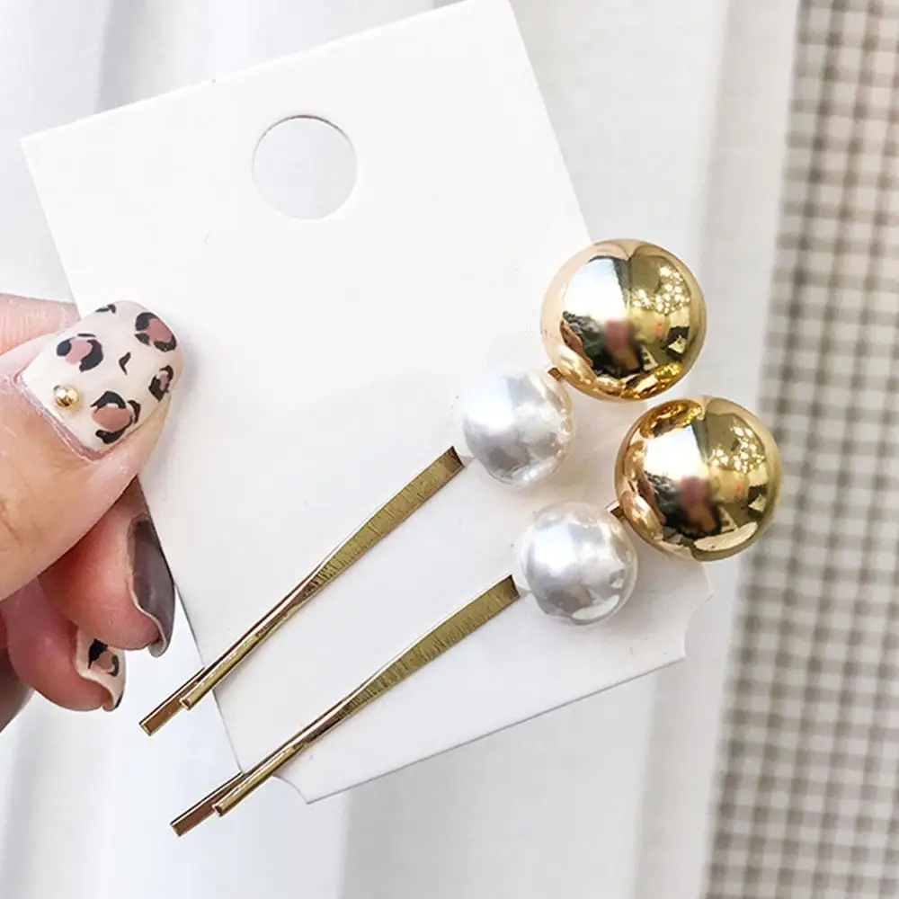 

CN Hair Accessories Pearl Hair Clips For Women Golden alloy For Hair Barrettes Hairgrip Headwear Hairpin