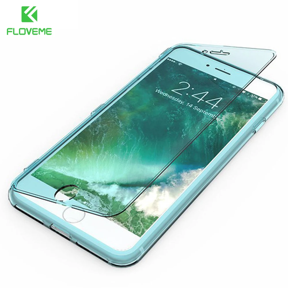 Goede FLOVEME Flip Telefoon Case voor iPhone 8 8 Plus Siliconen TPU Clear Flip Case voor iPhone 6 6 s 7 7 Plus Crystal Cover Ultra Dunne Coque