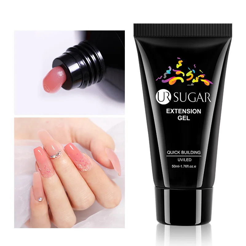 

UR SUGAR 50ml Quick Extension Gel Pink Clear UV LED Building Gel Nail Tips Enhancement Slip Solution Nail Art Builder UV Polish