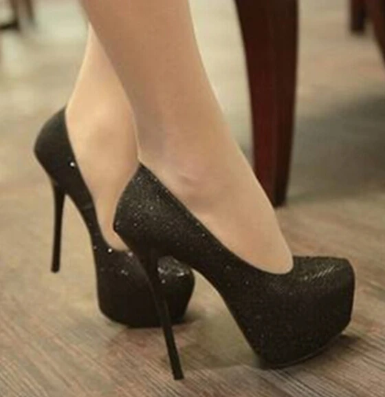

Spring Women Shoes Sexy Platform Ladies Ultra High Heels Nightclub European Stiletto Sequined Cloth Wedding Shoes Bridal Heels