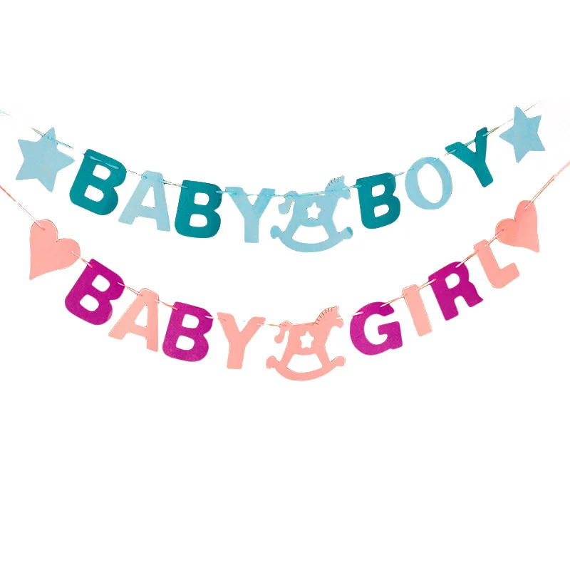 

2.5M Baby Shower Baby Boy Girl Banner Flags Garland Birthday Party Decorations Kids Children's Party Diy Decorations Supplies