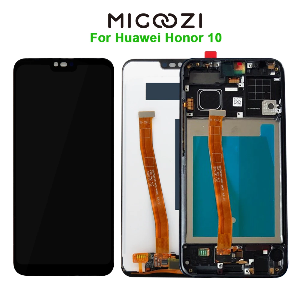 

100% Tested For Huawei Honor 10 LCD DIsplay Touch Screen Digitizer FingerPrint with Frame Assembly For Honor 10 Mobile Phone