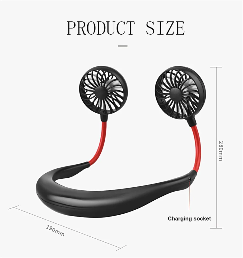 Мини-вентилятор портативный USB 1200 мАч перезаряжаемый шейный платок ленивый шейный подвесной стиль двойные Охлаждающие вентиляторы гаджет Inteligente стиль# G10