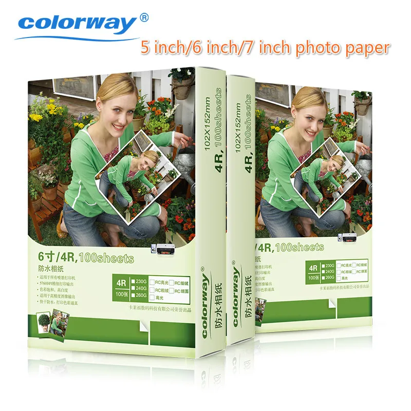 

Colorway 5/ 6/ 7 inch 260g luminous watreproof photo paper print paper 100pcs/lot