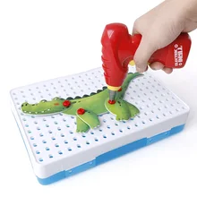 Детский инструмент, игрушки, электрическая дрель, шурупы, 3D головоломка, обучающая игрушка, ролевые игры, сборка животных, блочная модель игрушки