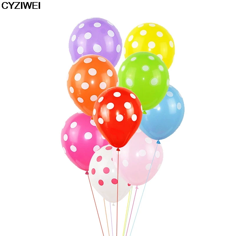 

5/10Pcs 12inch Multicolor Polka Dot Latex Balloon For Children Birthday Party Baby Shower Theme Party Decor Supplies Air Globos