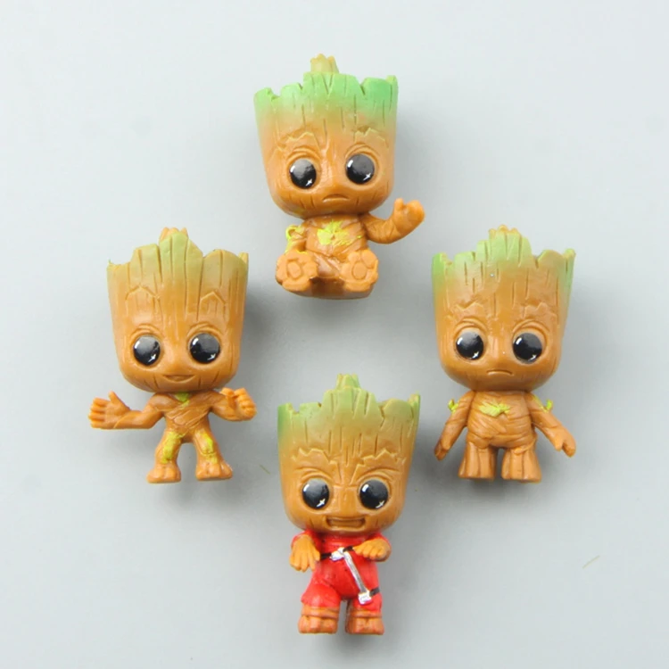 4PCS The Guardians of Galaxy Tree man Baby Mini Action Figure Fridge Magnets Funny Fridge Decor Cute Magnetive Treeman Toys