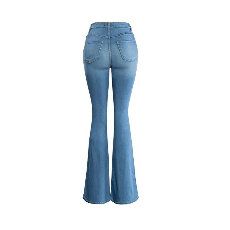 Лоскутные отбеленные расклешенные женские джинсы с высокой талией винтажные джинсовые широкие расклешенные джинсы офисные женские корейские расклешенные брюки