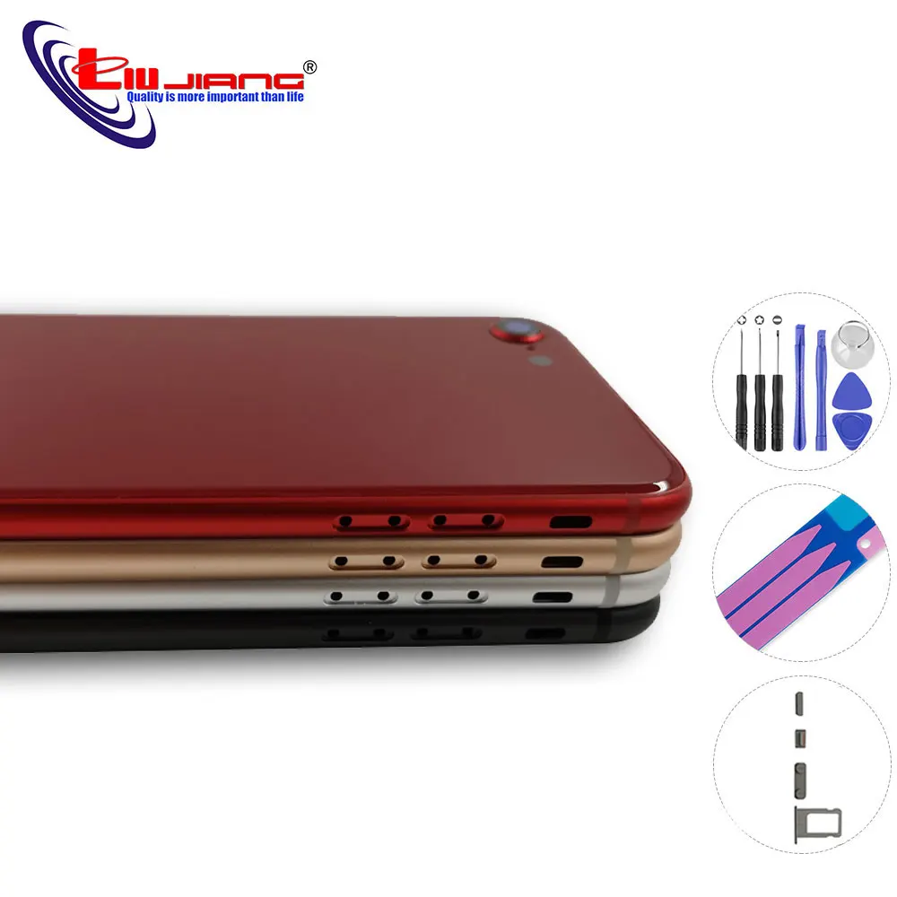 

AAA+++Back Cover Glass Rear Housing for iPhone 8 8 Plus Back Housing Battery Door Middle Frame Chassis with Side Buttons