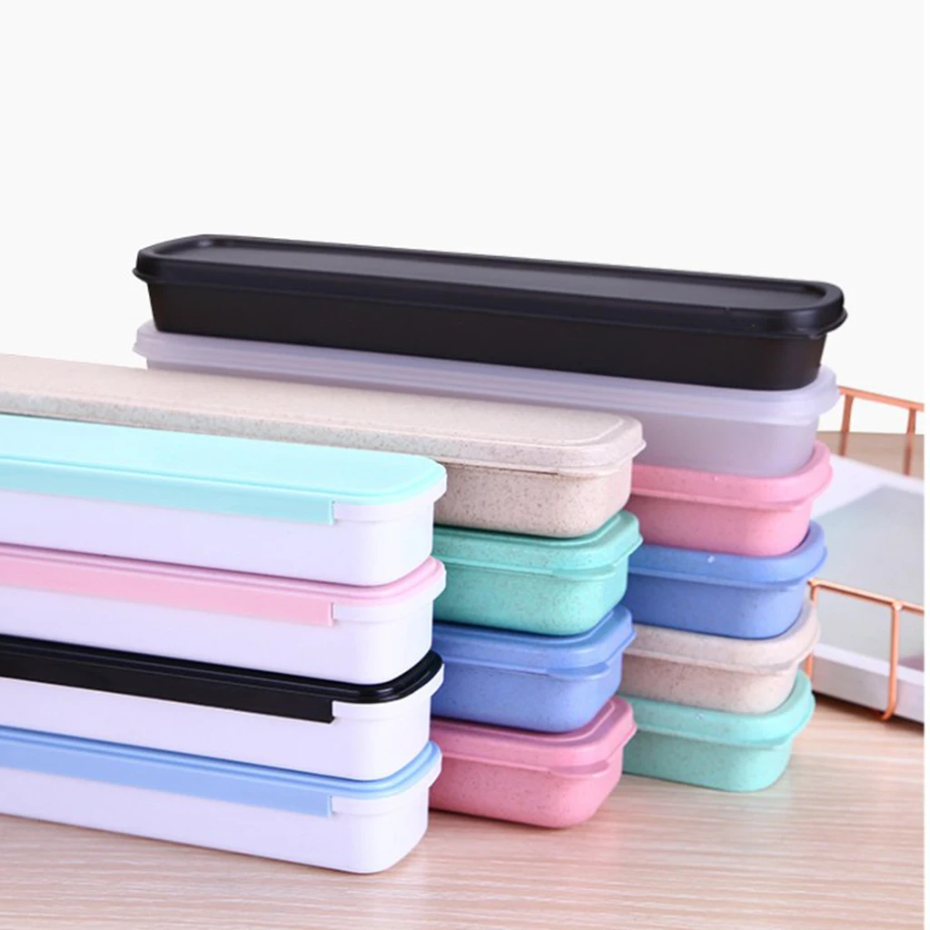 Food-Grade Plastic Tableware Storage Stylish Design Case Portable Travel Flatware Storage Box for Chopsticks Spoon Fork 