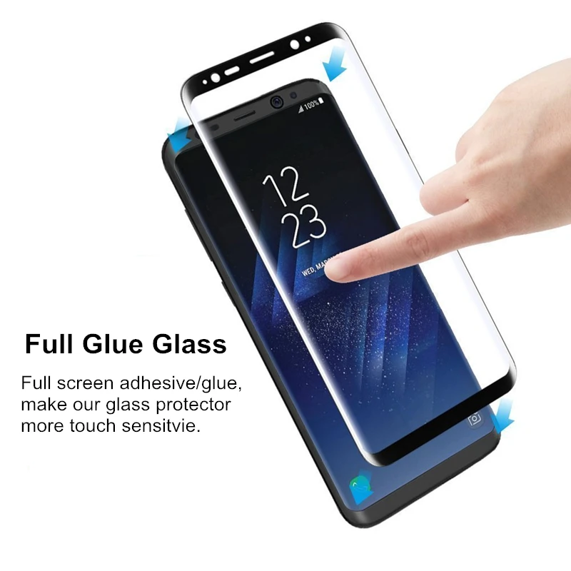 Full Glue/Adhesive Full cover Tempered Glass for Samsung Galaxy S9 S9PLUS S8/S8 Plus note8 3D Curved screen protect glasses film