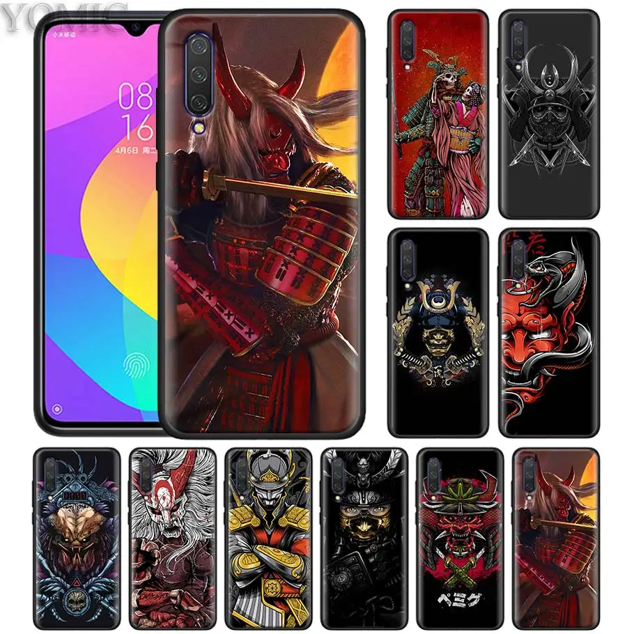 

Mask Tattoo Samurai Black Case for Xiaomi Mi 9T A2 8 lite CC9 CC9E A1 5X 6X Play Poco F1 Silicone Tampa Soft Phone Cover Casos