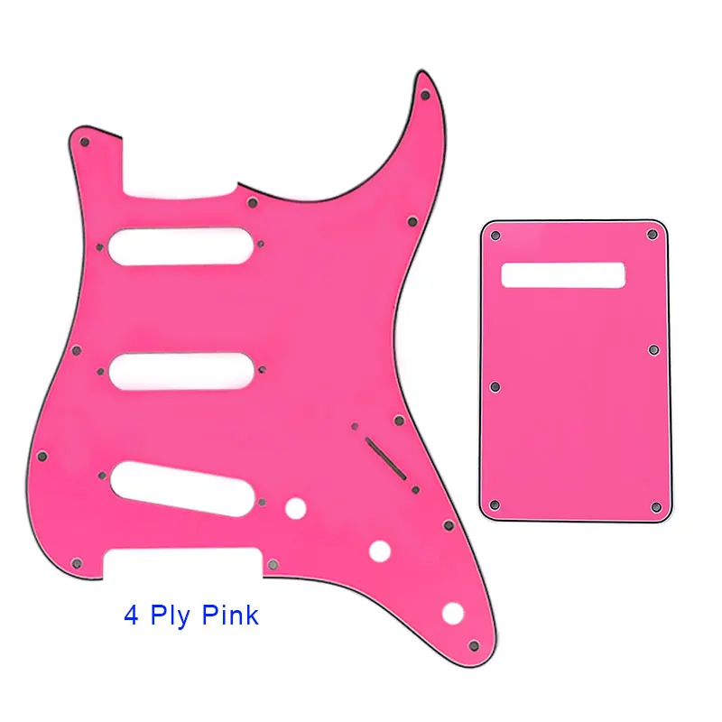 4Ply pink Запчасти для гитары Pleroo-для США \ Мехико Fd Stratocaster 72' 11 Отверстие для винта Стандарт St& задняя пластина царапина пластина Многоцветный выбор - Цвет: 4Ply pink