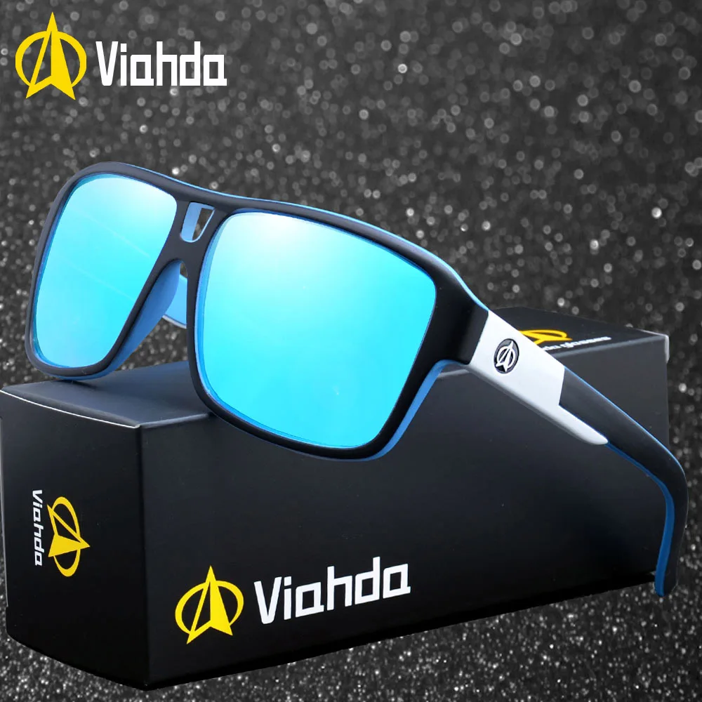 

Viahda 2018 Polarized Sunglasses Men Sport Eyewear Brand Designer Driving De Sol Reflective Coating UV400 With Case