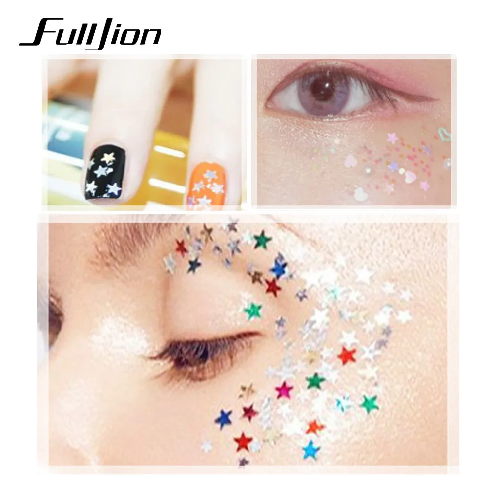 Fulljion 12 коробок блеск для тела смешанный хлопья массивный клей лица наклейки