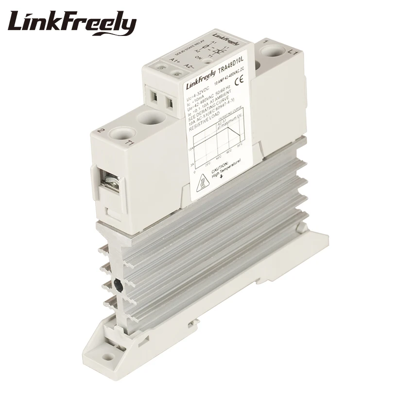 

TRA48D10L 10A Integrated Heat Sink SSR Solid State Relay Din Rail 5V 12V 24V 32VDC Input 42-480VAC Output Electric Current Relay