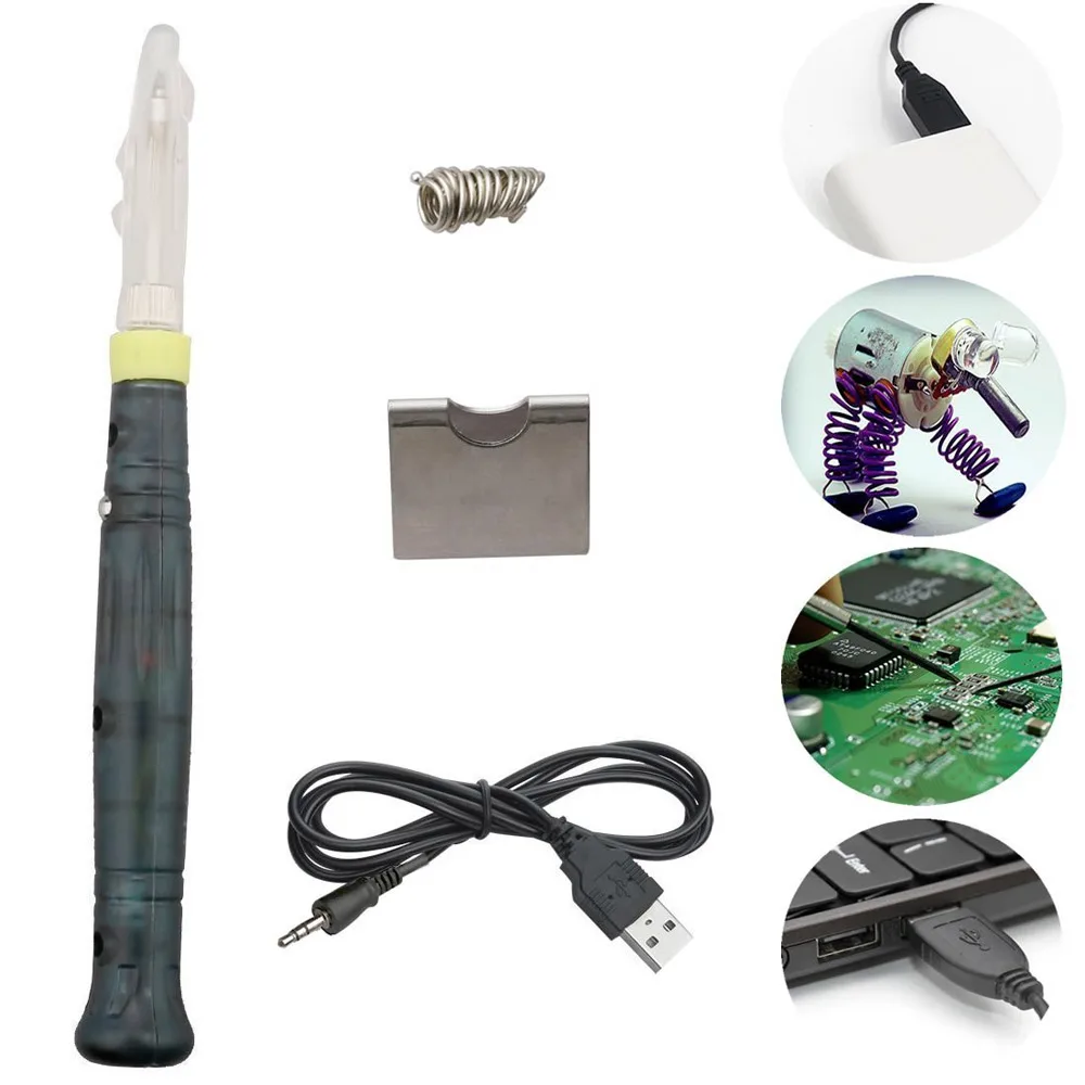 

High Quality 5V 8W Mini Portable USB Electric Powered Soldering Iron Pen Tip with Touch Switch Protective Cap