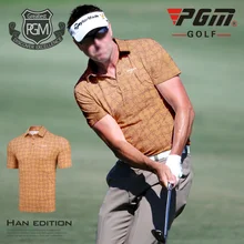 PGM Одежда Для Гольфа Мужская футболка с коротким рукавом дышащая спортивная одежда весна лето Мужские дышащие эластичные быстросохнущие рубашки поло