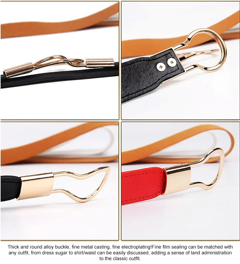 1 (5)Adjustable Women Belts Fashion PU 4 Colors Windbreaker Waist Band Thin Elastic Waist Belt Dress Apparel Accessories Hot Sale