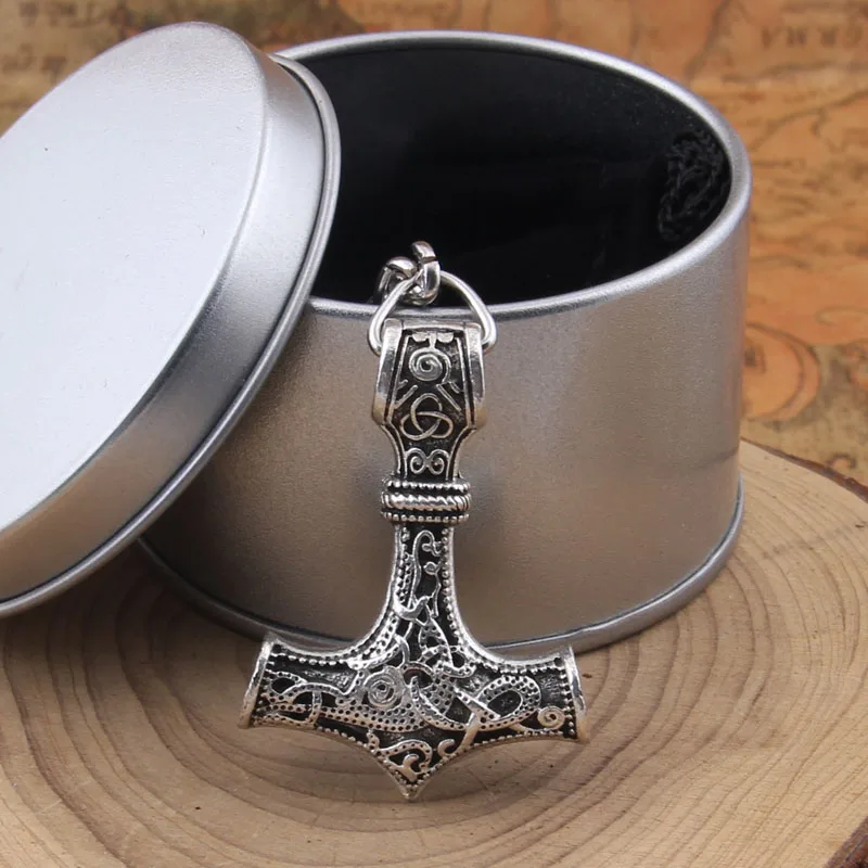 Llavero con colgante de mjolnir, martillo de thor, Vikingo, nórdico, regalo para hombres, 1 pieza, envío directo