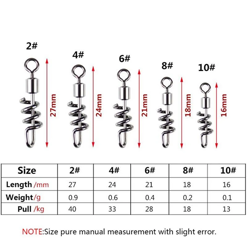 

20pcs/set Fishing Rolling (Swivels) With Screwed Snap Quick Connector Copper Stainless Steel 8 Shaped Solid Ring Accessories