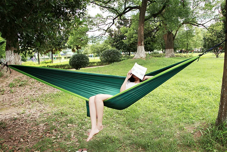 Double person Hammock Portable Parachute Nylon Fabric Travel Ultralight Camping hamak Outdoor Furniture casual hanging bed hamma