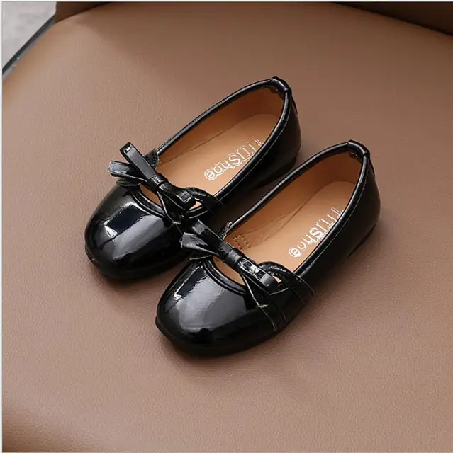 Spring Autumn Girls 2018 New School Leather Shoes Kids Baby Fashion Bow