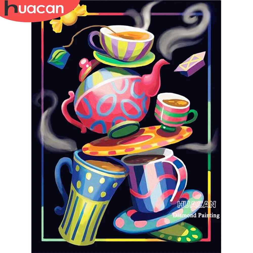 

HUACAN 5D Diamond Painting Coffee Painting With Diamond Full Square Diamond Mosaic Cartoon Diamond Embroidery Rhinestone Picture