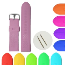 24 мм фиолетовый цветок Цвет силиконовые резиновые женские часы группа Бретели для нижнего белья wb1065l24jb