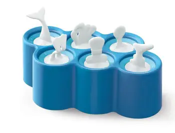 

1PC Summer 6 ugly Fish-shaped Ice Cream Mold Egg Poacher Silicone Sticks Ice Mold Cover Cartoon Popsicle Molds Holder OK 0940