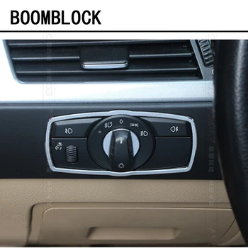 

Aluminum Alloy Car Styling Interior Stickers For 5-Series BMW E60 Lamp Light Master Switch Decorative Frame Covers Accessories