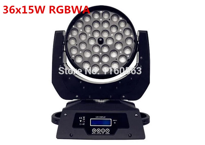 

led wash fixture RGBWA led zoom beam moving head stage light Dynamic Circle Section control dmx 36x15w led zoom wash light
