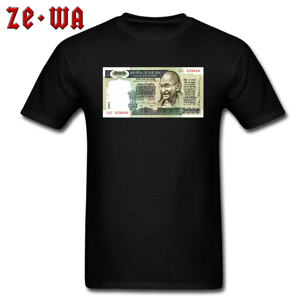Indian Currency Slim Fit Summer/Fall Pure Cotton Round Neck Men Tops Shirt Casual Sweatshirts Designer Short Sleeve T-shirts Indian Currency black