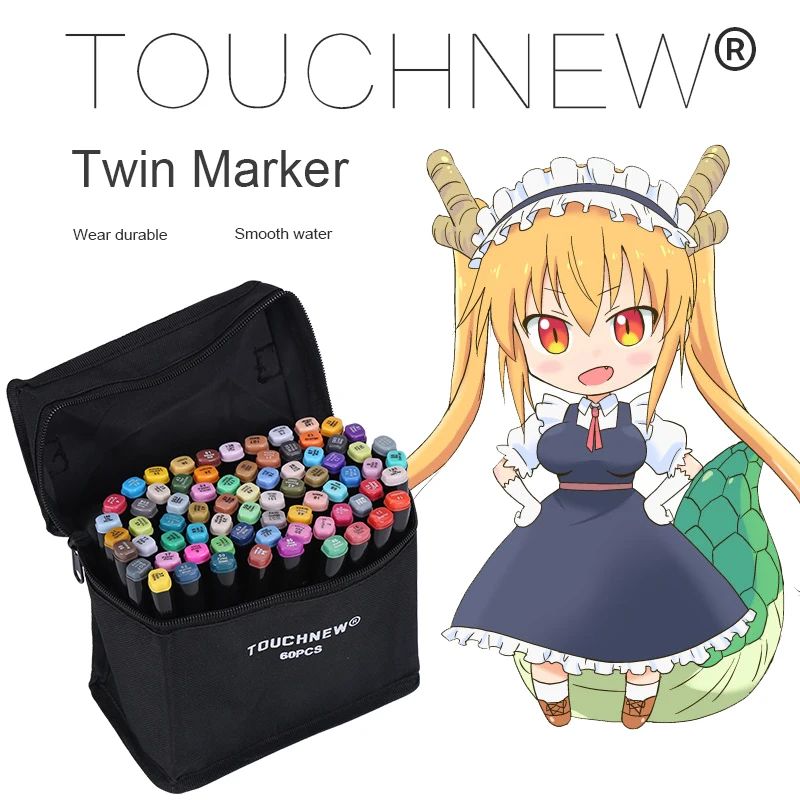 Billige TOUCHNEW 168 Farbe Kunstmarkierungen Pinsel Stift Für Schule Dual Headed Marker Für Draw Manga Animation Design Kunst Liefert