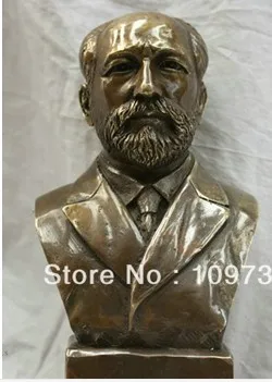 

bir 00343 Chinese bronze statue Peter lyich Tchaikovsky half-length portrait Sculpture