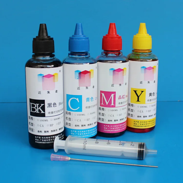 100 мл 4 цвета универсальный набор чернил для заправки чернил для струйного принтера Canon все модели СНПЧ картридж для принтера краски для чернил