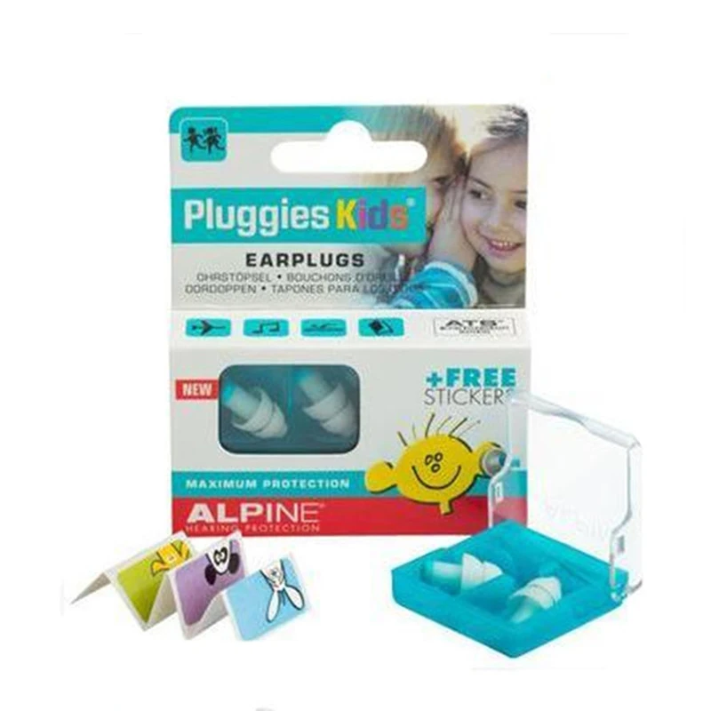 Alpine Kids Ear Plug, детские мягкие силиконовые шумоподавления, путешествия, немой, Исследование Сна, плавание, водонепроницаемый протектор для ушей