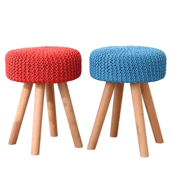 

Solid Wood Stool Fashion Sofa Stool Creative Dressing Stool Modern Small Round Home Makeup Stool Small Sofa Dotomy Bedroom Bench