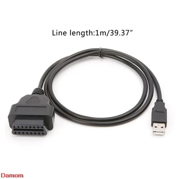 

16Pin OBD2 To USB Port Charger Adapter Cable Connector Diagnostic Tool