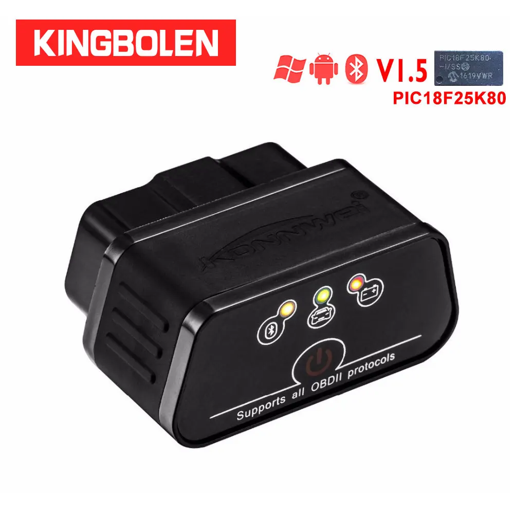 Konnwei KW903 Icar2 bluetooth elm327 V1.5 Pic18f25k80 чип детектор ошибок автомобиля OBDII сканер ELM 327 OBD