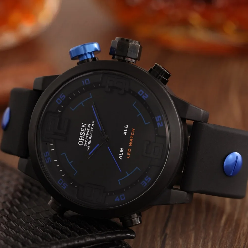 Kopen Ohsen Nieuwe Mode Led Digitale Horloge Analoge Quartz Horloge Sport Horloges Mannen Waterdichte Relogio Masculino Casual Horloges AS20