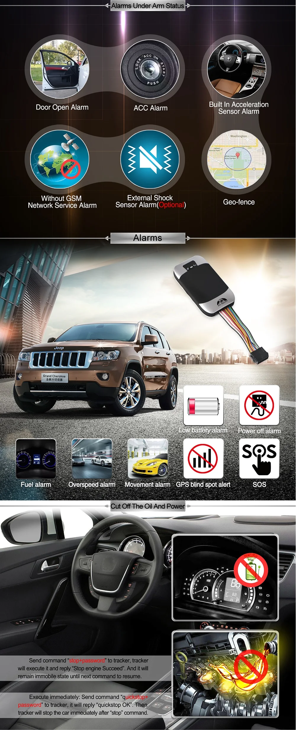 GPS Tracker Car Waterproof Cut Off Oil Power Data Logging Tracking Device Vehicle Tax Truck GPS303F TK303F Geo-fence SOS Alarm mini gps tracker
