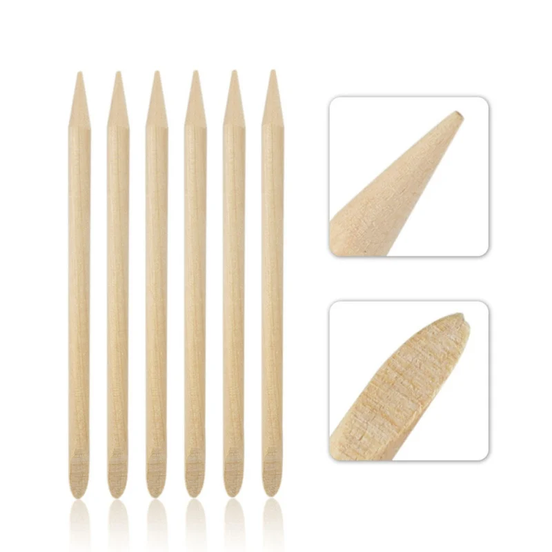 Горячее предложение! Распродажа! 100 шт Nail Art Дизайн Оранжевый деревянные палочки для кутикулы толкатель средство для снятия маникюра, педикюра уход