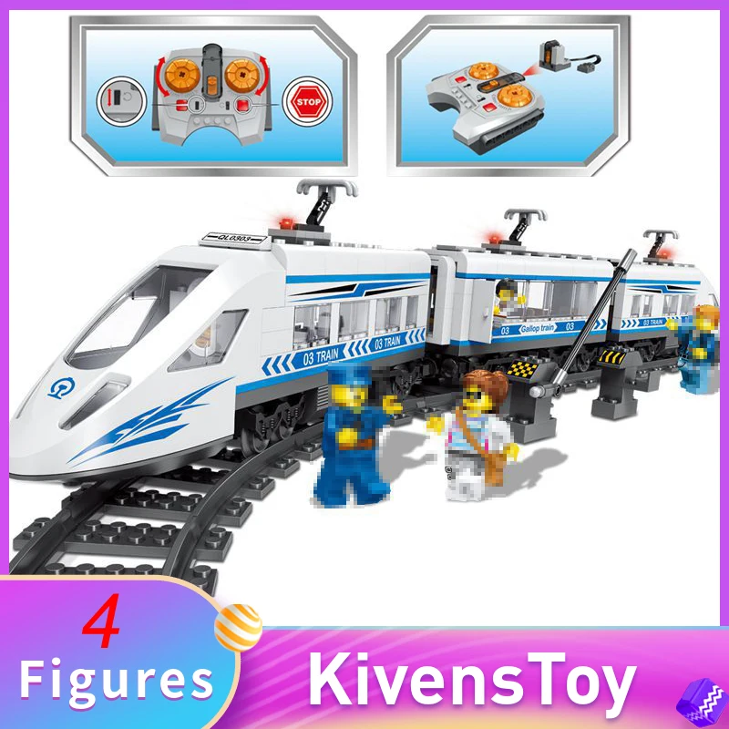 

In Store Train QL0303 Flashing Wind Building Blocks Bricks Toys Compatible with Lego Technic 583pcs (with Track Remote Control)