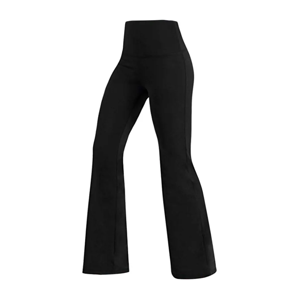 black bootleg stretch trousers