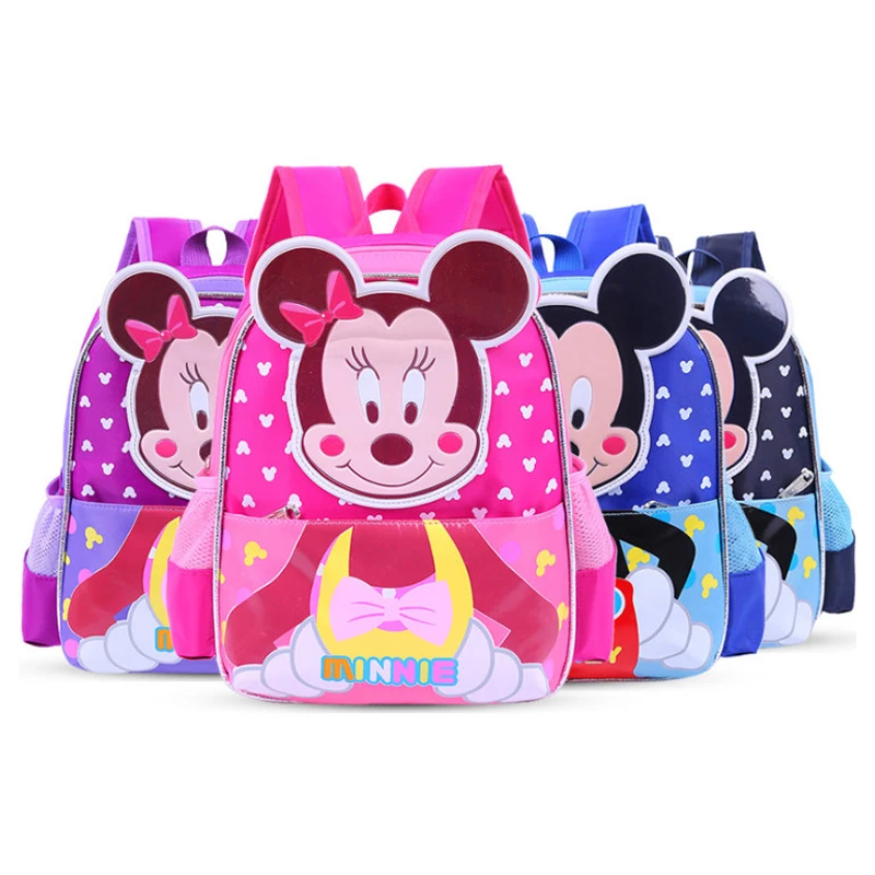 Disney рюкзак Минни ортопедические сумки школьный Микки Водонепроницаемый Bookbag для