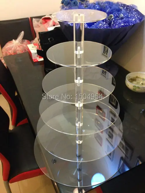 Buy Round 6 Tier clear Acrylic Cupcake Display Stand