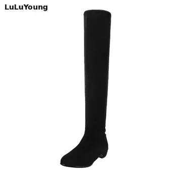 

women long boots autumn thin leg med heel boots over the knee high boots shoes sy-2487